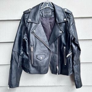 Blank NYC Black Faux Leather Motorcycle Jacket Edgy Classic Moto Size Medium
